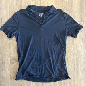 Wool & Prince Merino Wool Polo Shirt - Navy (Men’s M)